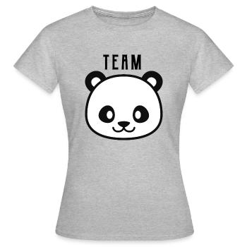 Team Panda - T-shirt Femme - gris chiné - Devant - AI Model Female 172 dark (172cm)