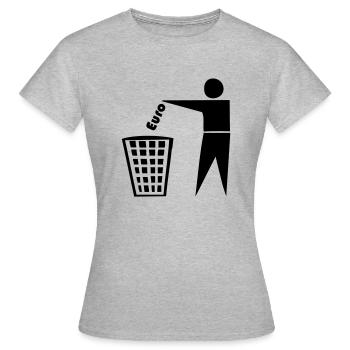 euros - T-shirt Femme - gris chiné - Devant - AI Model Female 172 dark (172cm)