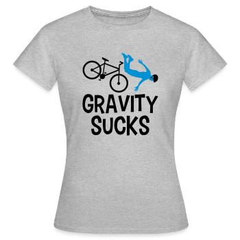 graviti sucks gravity front over fallen fahrr - Women's T-Shirt - heather grey - Front - AI Model Female 172 dark (172cm)