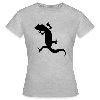 gecko silhouette - Frauen T-Shirt - Grau meliert - Vorne - AI Model Female 172 dark (172cm)