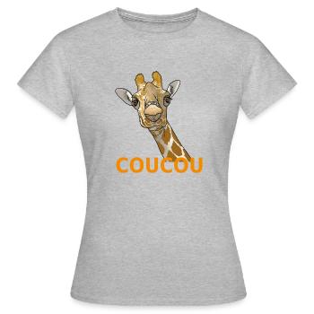 Girafe Coucou - T-shirt Femme - gris chiné - Devant - AI Model Female 172 dark (172cm)