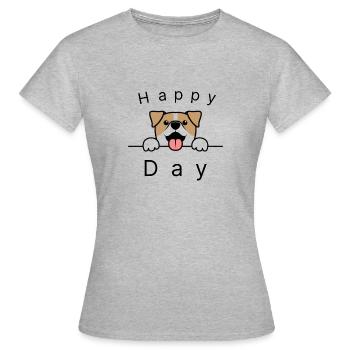 happy dog day - Women's T-Shirt - heather grey - Front - AI Model Female 172 dark (172cm)