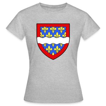 drawing department Cher coat of arms 18 - Women's T-Shirt - heather grey - Front - AI Model Female 172 dark (172cm)