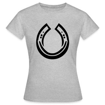 Hufeisen Vektor Geschenkidee - Frauen T-Shirt - Grau meliert - Vorne - AI Model Female 172 dark (172cm)