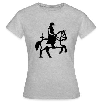Chevalier à cheval - T-shirt Femme - gris chiné - Devant - AI Model Female 172 dark (172cm)