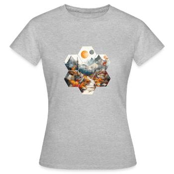 wanderlust - Women's T-Shirt - heather grey - Front - AI Model Female 172 dark (172cm)