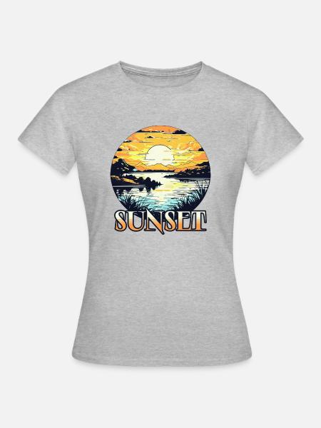 Sunset - Frauen T-Shirt - Grau meliert