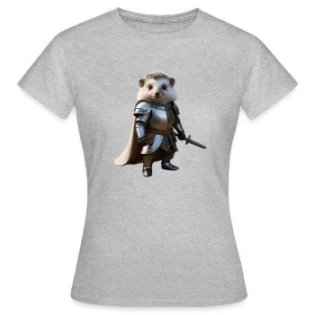 hérisson chevalier épée 2 - T-shirt Femme - gris chiné - Devant - AI Model Female 172 dark (172cm)