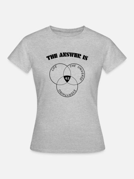 The Answer 42 - Hitchhiker's Guide to the Galaxy - Women's T-Shirt - heather grey