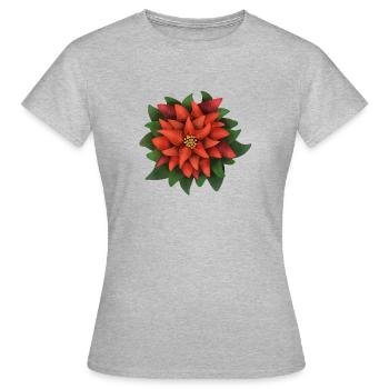 Weihnachtsstern - Poinsettia - Women's T-Shirt - heather grey - Front - AI Model Female 172 dark (172cm)