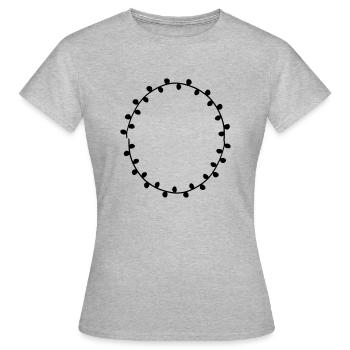 Guirlande florale Fleurs Cœurs 20 Zone de dessin 20 - T-shirt Femme - gris chiné - Devant - AI Model Female 172 dark (172cm)