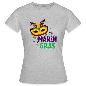 Mardi Gras - T-shirt Femme - gris chiné - Devant - AI Model Female 172 dark (172cm)