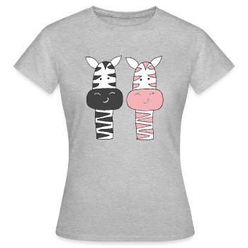 zebra mr and mrs - Women's T-Shirt - heather grey - Front - AI Model Female 172 dark (172cm)