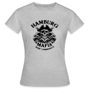 Hamburg Mafia - Frauen T-Shirt - Grau meliert - Vorne - AI Model Female 172 dark (172cm)