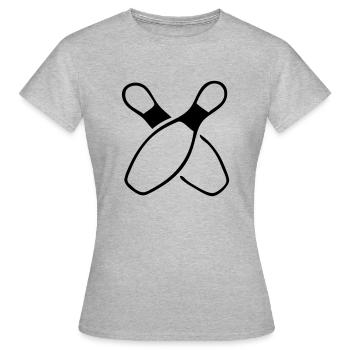 bowling kegeln kegel - Frauen T-Shirt - Grau meliert - Vorne - AI Model Female 172 dark (172cm)