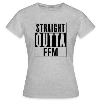 Straight Outta FFM - s13 - Frauen T-Shirt - Grau meliert - Vorne - AI Model Female 172 dark (172cm)