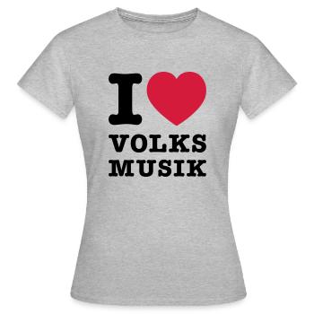 I Love Volksmusik 2 - Frauen T-Shirt - Grau meliert - Vorne - AI Model Female 172 dark (172cm)