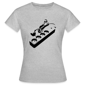 Steckdose - Frauen T-Shirt - Grau meliert - Vorne - AI Model Female 172 dark (172cm)