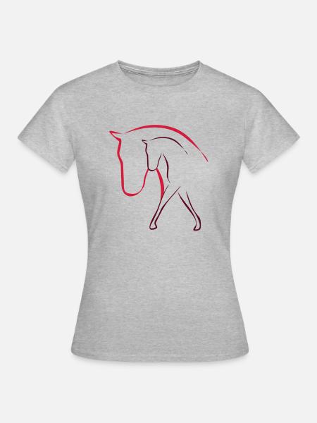 Pferd - Frauen T-Shirt - Grau meliert