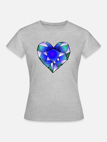 Saphir - Frauen T-Shirt - Grau meliert