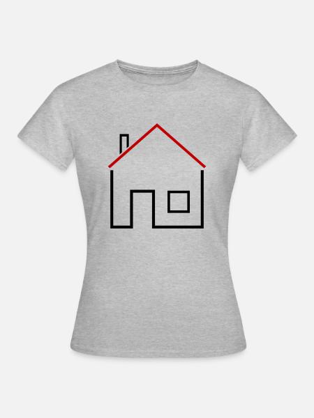 Haus - Frauen T-Shirt - Grau meliert