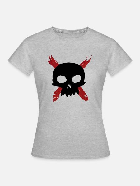 Graffiti Skull - Frauen T-Shirt - Grau meliert