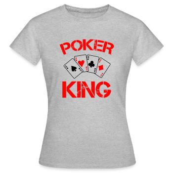 poker king - Frauen T-Shirt - Grau meliert - Vorne - AI Model Female 172 dark (172cm)