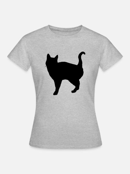 Vector Cat Silhouette - Women's T-Shirt - heather grey