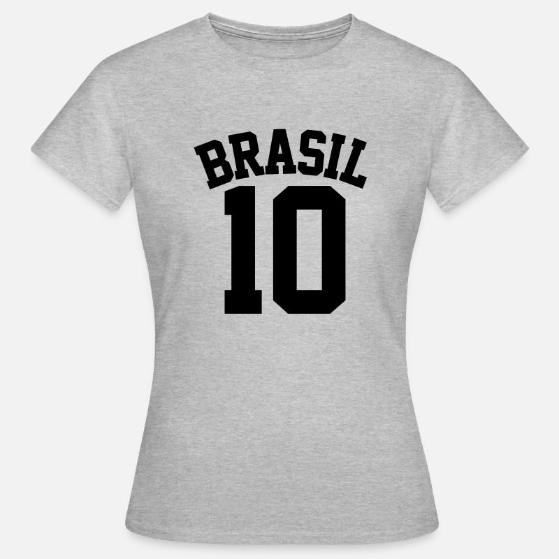 Brasil 10 - Maglietta da donna - grigio melange
