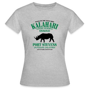 Kalahari Rhino - Frauen T-Shirt - Grau meliert - Vorne - AI Model Female 172 dark (172cm)