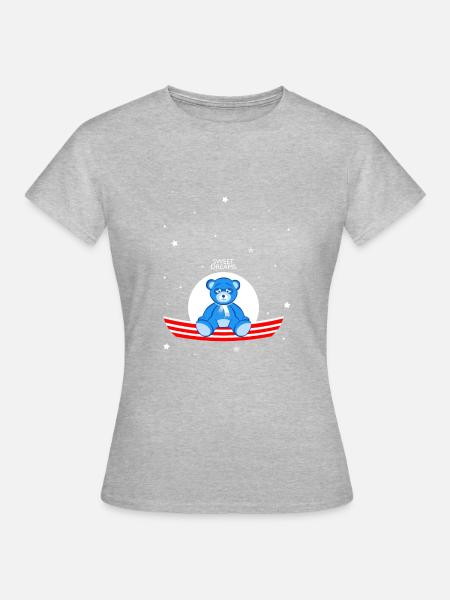 Schläfriger Teddybär - Frauen T-Shirt - Grau meliert