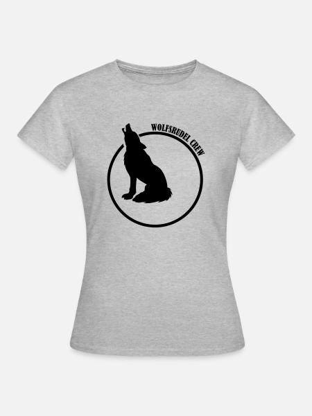 wolfsrudel_crew_01 - Frauen T-Shirt - Grau meliert
