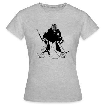 Hockey Keeper - Frauen T-Shirt - Grau meliert - Vorne - AI Model Female 172 dark (172cm)