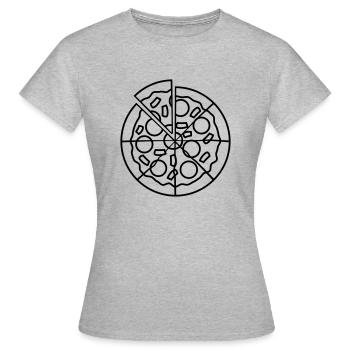 prendre quelques morceaux manquants morceaux pizza - T-shirt Femme - gris chiné - Devant - AI Model Female 172 dark (172cm)
