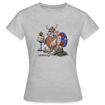 NORVÈGE VIKING T-shirts, textiles et idées cadeaux - T-shirt Femme - gris chiné - Devant - AI Model Female 172 dark (172cm)