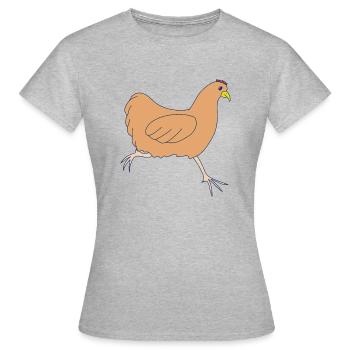 Poulet courant - T-shirt Femme - gris chiné - Devant - AI Model Female 172 dark (172cm)