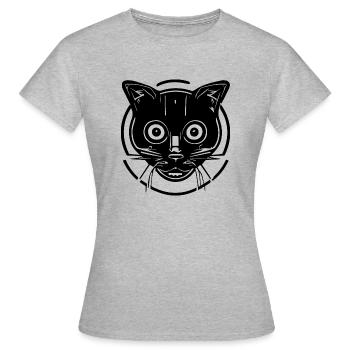 Illustration eines Katzenporträts, Vektor - Frauen T-Shirt - Grau meliert - Vorne - AI Model Female 172 dark (172cm)