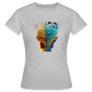 Des cerveaux remplis de bière - T-shirt Femme - gris chiné - Devant - AI Model Female 172 dark (172cm)