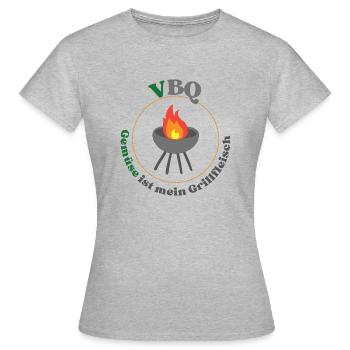 VBQ Gemüse ist mein Grillfleisch, vegetarisch - Frauen T-Shirt - Grau meliert - Vorne - AI Model Female 172 dark (172cm)