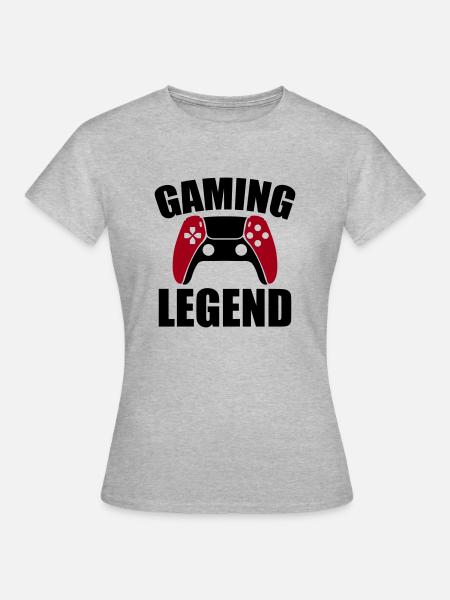 gaming legend - Frauen T-Shirt - Grau meliert