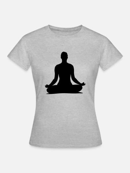 yoga___f1 - Frauen T-Shirt - Grau meliert