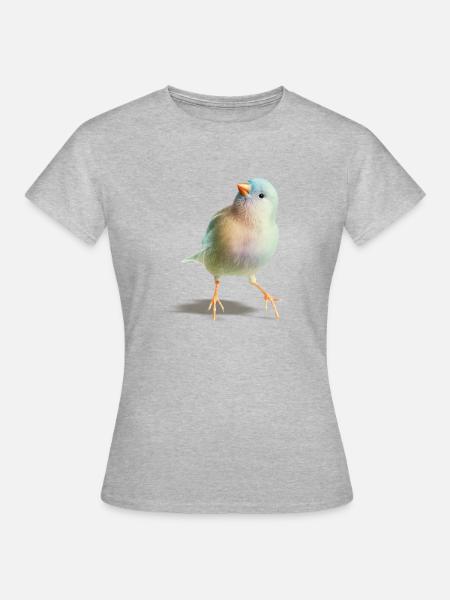 Nachdenklicher Vogel - Frauen T-Shirt - Grau meliert