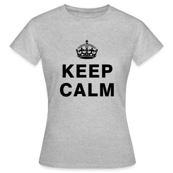KEEP CALM - Frauen T-Shirt - Grau meliert - Vorne - AI Model Female 172 dark (172cm)
