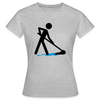Cleaning The Floor - T-shirt Femme - gris chiné - Devant - AI Model Female 172 dark (172cm)