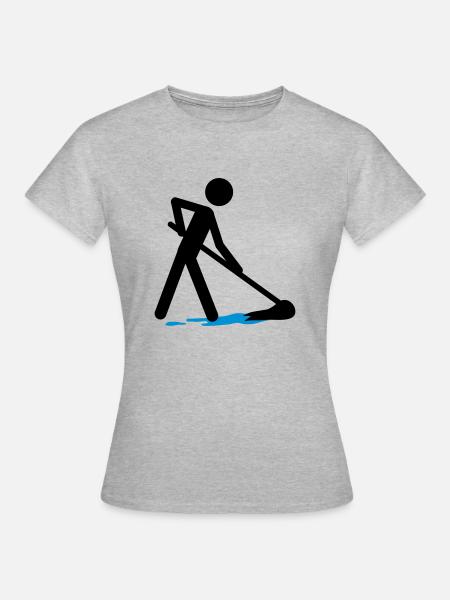 Cleaning The Floor - Frauen T-Shirt - Grau meliert