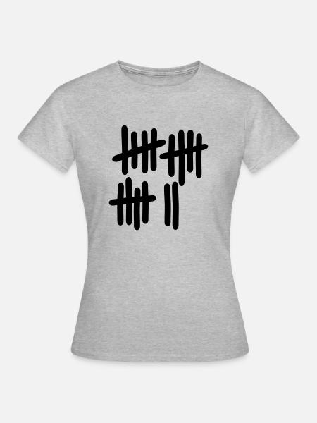 17 - Nummer - Frauen T-Shirt - Grau meliert