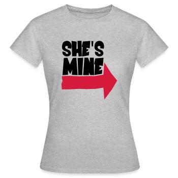 She's mine - T-shirt Femme - gris chiné - Devant - AI Model Female 172 dark (172cm)