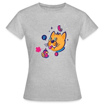 Cat vandal - T-shirt Femme - gris chiné - Devant - AI Model Female 172 dark (172cm)