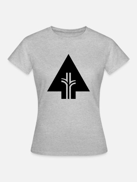 Icon-Tree in Arrow - Frauen T-Shirt - Grau meliert