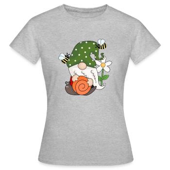 Whimsical Garden Gnome - Women's T-Shirt - heather grey - Front - AI Model Female 172 dark (172cm)